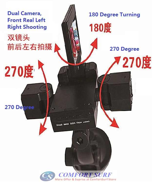 Dual Camera HD Car Portable CCTV DVR Camera Camcorder With 8IR LED night vision