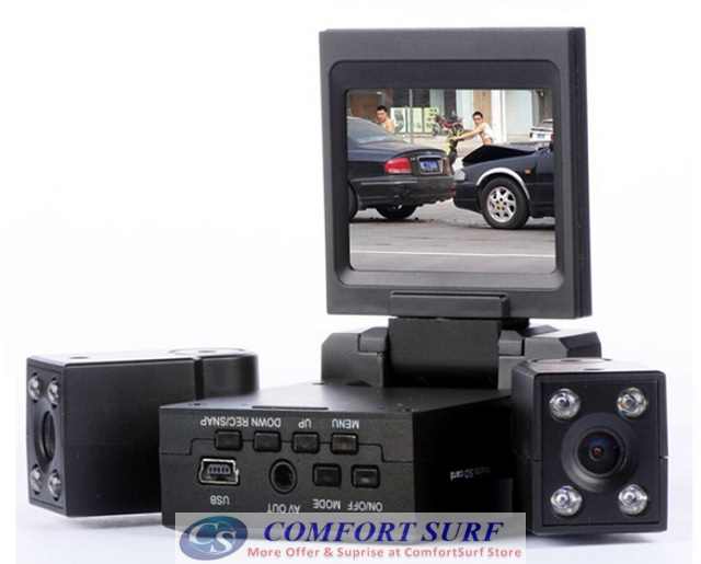 Dual Camera HD Car Portable CCTV DVR Camera Camcorder With 8IR LED night vision