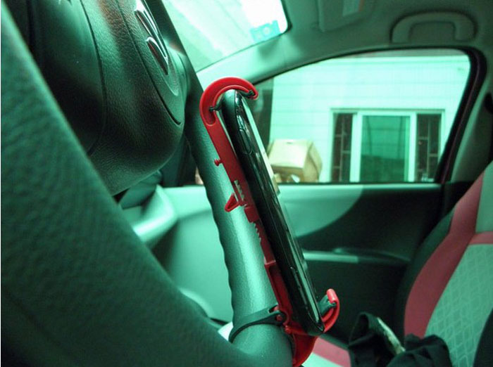 Drive Smart Retractable Car Steering Wheel Smart Phone Clip Holder