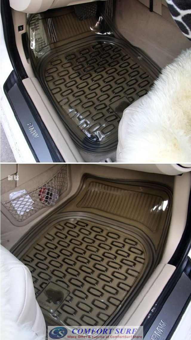 Advance Thickness Full Set 5 Pieces Transparent PVC Waterproof Car Floor Non-Slip Mat Carpet