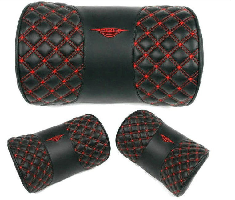 Car Headrest Neck Pillow Wine Comfort Leather head Pilow