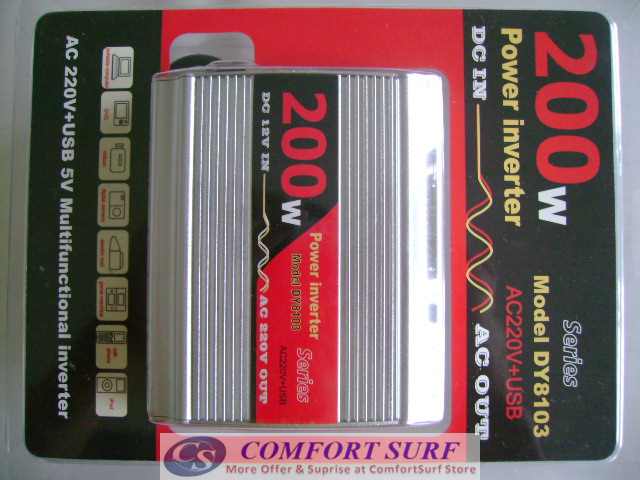 200W 12V DC To AC 220V + USB 5V Car Power Inverter