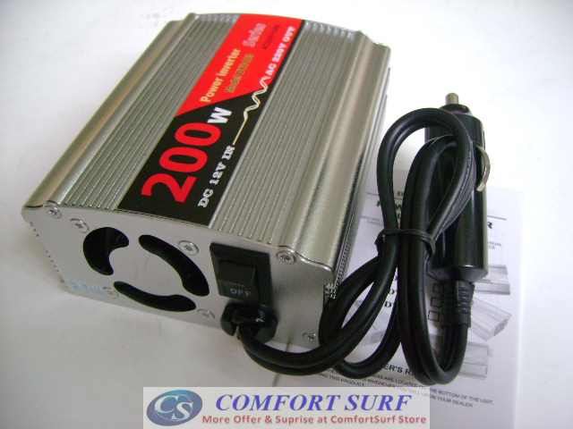 200W 12V DC To AC 220V + USB 5V Car Power Inverter