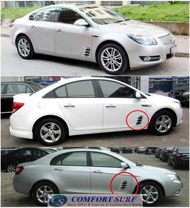 Car Simulation Vent / Decorative Shark Gill Car Side Vents (One Pair)