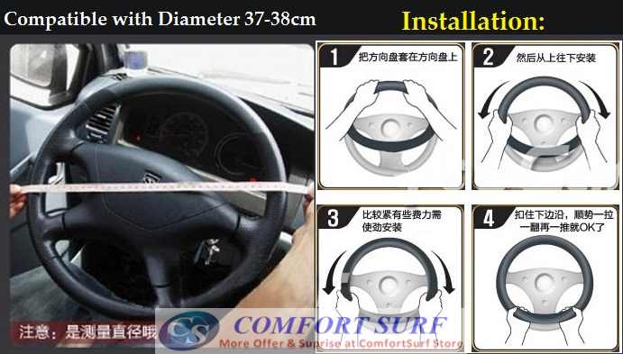 Easy Grip Anti Slip Car Steering Cover Case