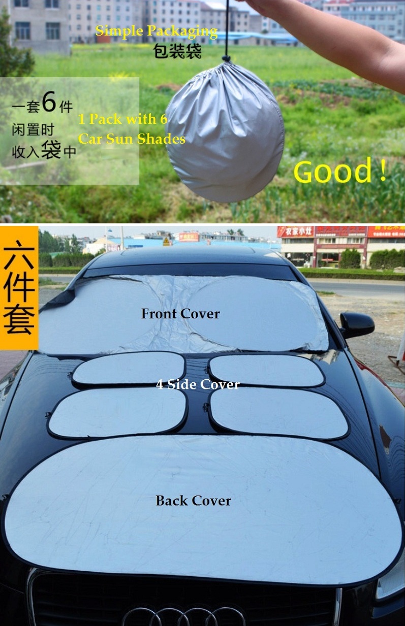 NEW STOCK! 1 Pack with 6 Grey Car Sun Shade
