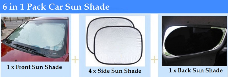 NEW STOCK! 1 Pack with 6 Grey Car Sun Shade