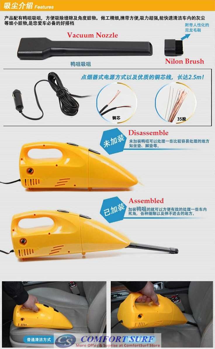 2 in 1 Car Dual Function Tire Inflator with Vacuum Cleaner