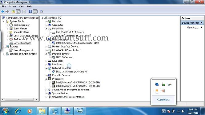 Intel Atom N455 Windows 7 Tablet PC