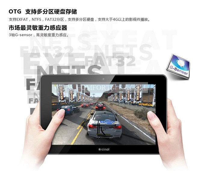 Ainol Novo7 Elf 1GB DDR3 RAM 4.03 ICS
Allwinner A10Tablet PC