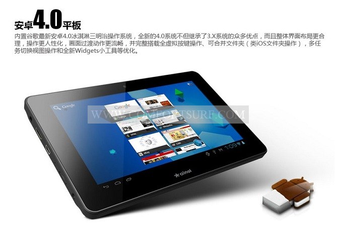 Ainol Novo7 Elf 1GB DDR3 RAM 4.03 ICS
Allwinner A10Tablet PC