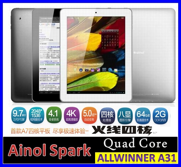Ainol Novo9 Spark QuadCore 9.7 inch Android 4.1.1 1GB RAM + 16GB IPS Capacitive Touch Screen
