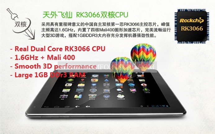 Aosonn M11 9.7 inch Android 4.04 1GB RAM +
16GB IPS Capacitive Touch Screen