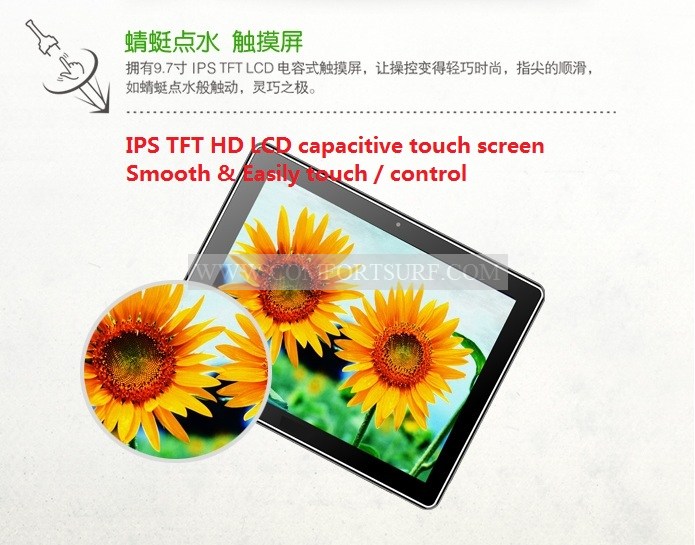 Aosonn M11 9.7 inch Android 4.04 1GB RAM +
16GB IPS Capacitive Touch Screen