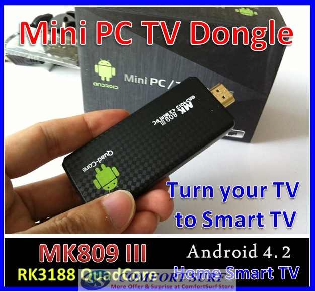 MK809 III Android 4.2 2GB RAM Mini PC TV Dongle - - Turn Your TV into A Smart TV with android 4.1 Jelly Bean