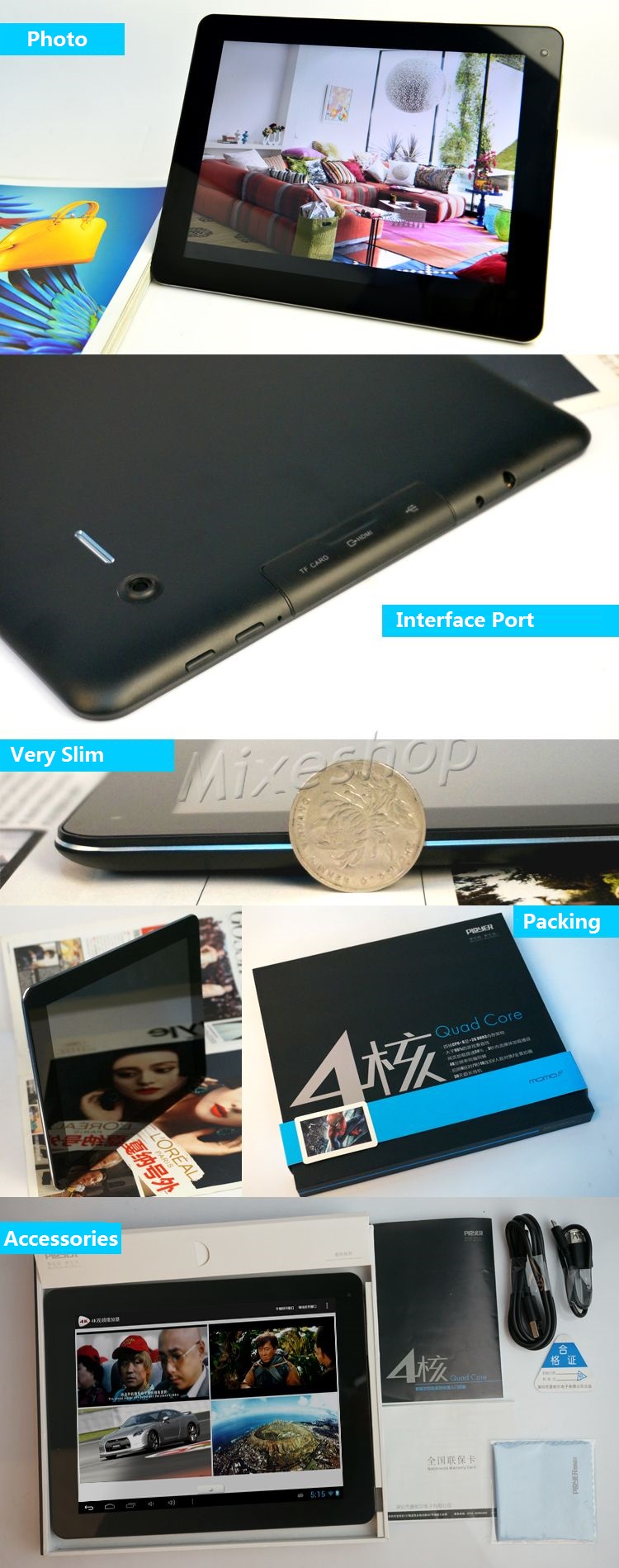 Ployer Momo19  9.7 inch Allwinner A31 Android 4.2 2GB RAM + 16GB IPS Capacitive Touch Screen