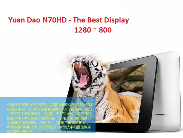 Yuandao N70HD 7 inch Android 4.1.1 1GB RAM
+ 16GB IPS Capacitive Touch Screen