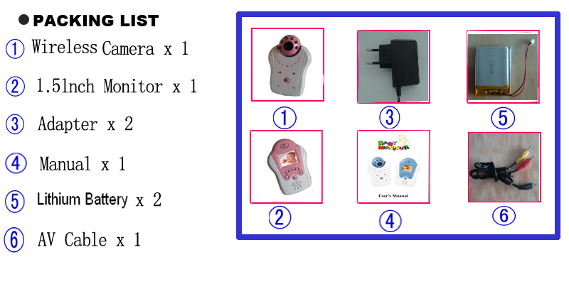 1.5 Inch LCD Wireless Baby Monitor Camera With Voice(Stand Design)