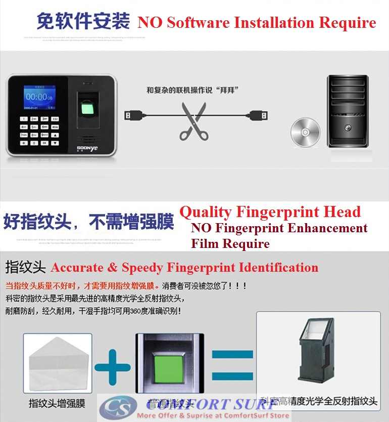 SOONYE Fingerprint Time Attendance System Device