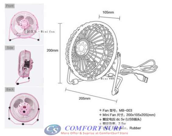 Portable Mini USB Rotatable Fan