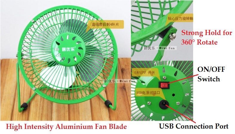 Portable Mini USB Rotatable Fan
