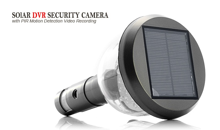Solar DVR Security Camera - PIR Motion Detection Video Recording, 39 White LED Lights