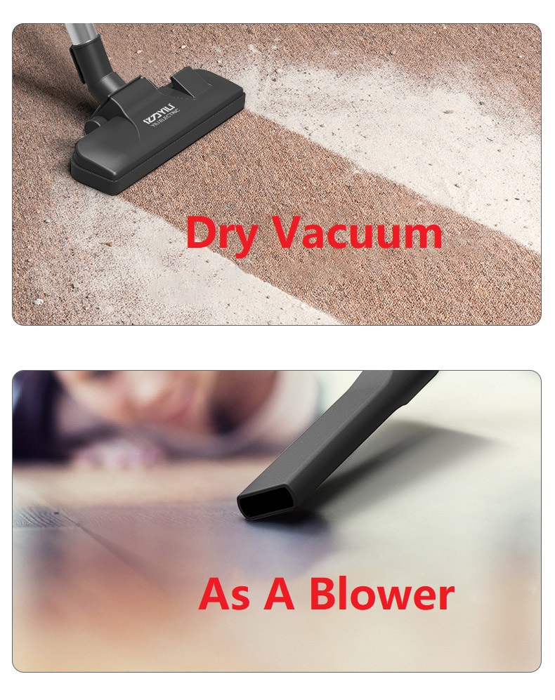 Multifunction Heavy Duty Powerful 100W 3-in-1 Dry / Wet / Blower Vacuum Cleaner 12L Bagless Vacuum Stainless Steel Container