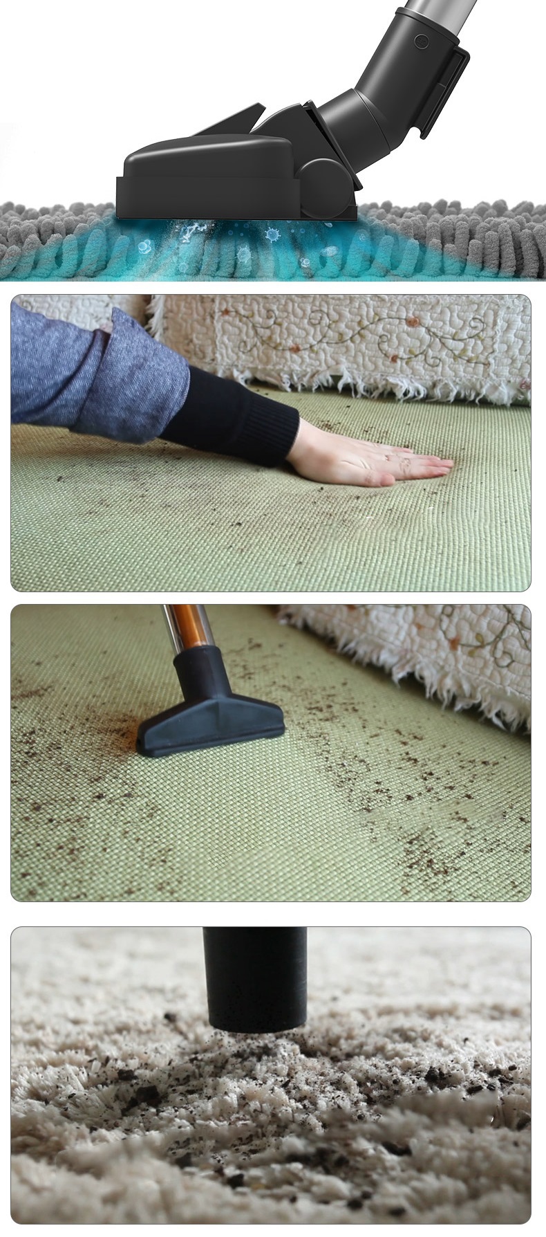 Multifunction Heavy Duty Powerful 100W 3-in-1 Dry / Wet / Blower Vacuum Cleaner 12L Bagless Vacuum Stainless Steel Container