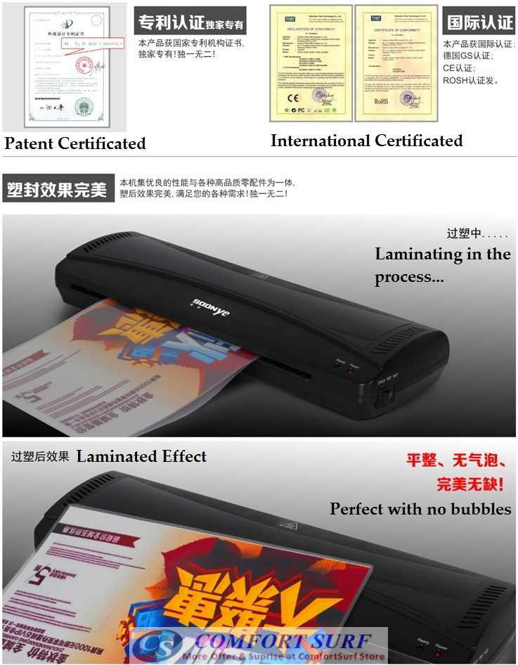 SOONYE Brand OL380 Ultra Thin A3 Size, Photos Laminator