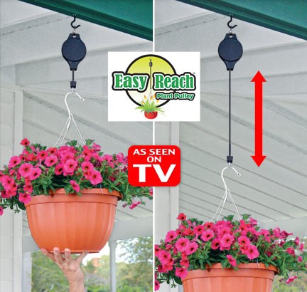 2pcs Gardening Easy Reach Plant Pully Hook Light Flowerpot Easy Adjust Up & Down