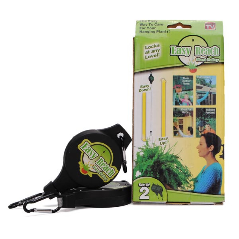 2pcs Gardening Easy Reach Plant Pully Hook Light Flowerpot Easy Adjust Up & Down