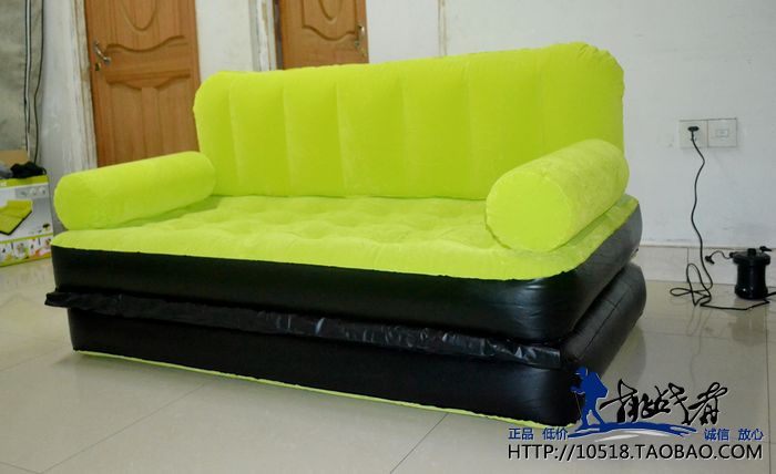 Original BestWay Inflatable Air Sofa Double Seats + Foot Rest + Pumper
