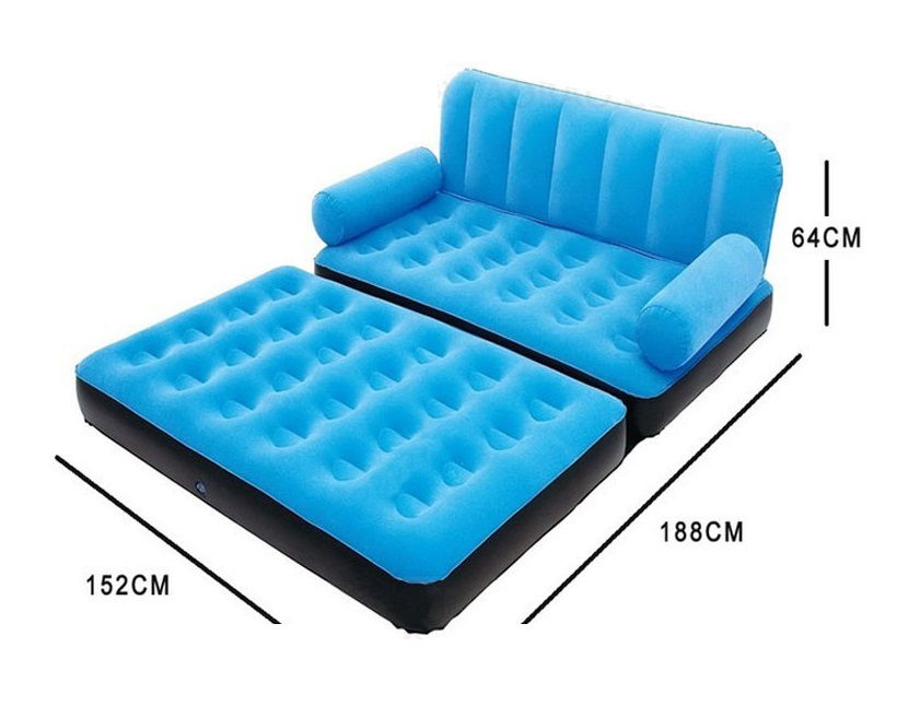 Original BestWay Inflatable Air Sofa Double Seats + Foot Rest + Pumper