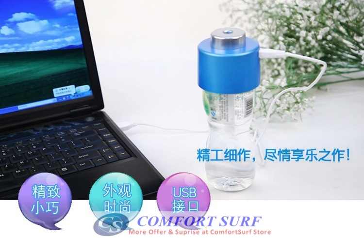 Mini USB Portable Water Bottle Caps Air Humidifier