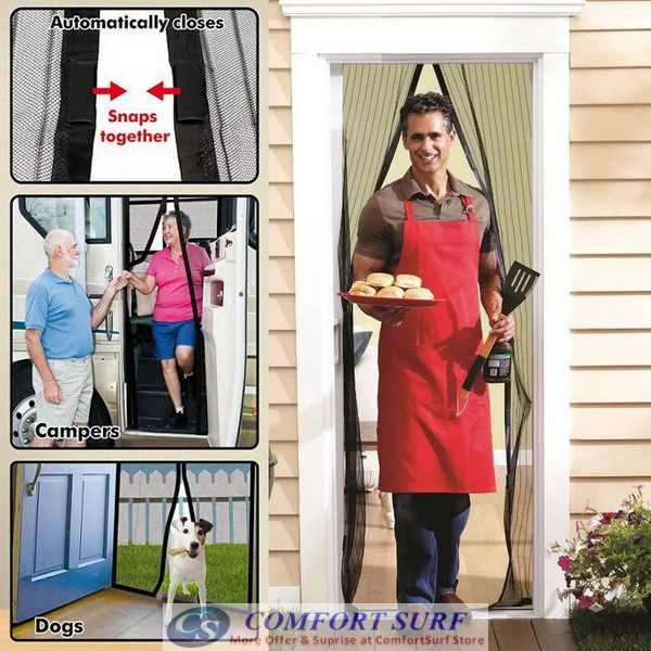 MAGIC MESH Curtains Hands-FREE Screen Door