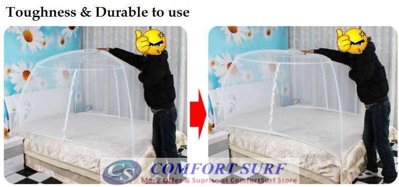 Foldable Self-Standing Mosquito Dome Net Double Door with Carrying Bag