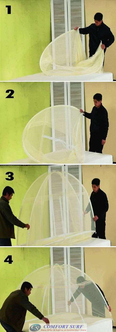 Foldable Self-Standing Mosquito Dome Net Double Door with Carrying Bag