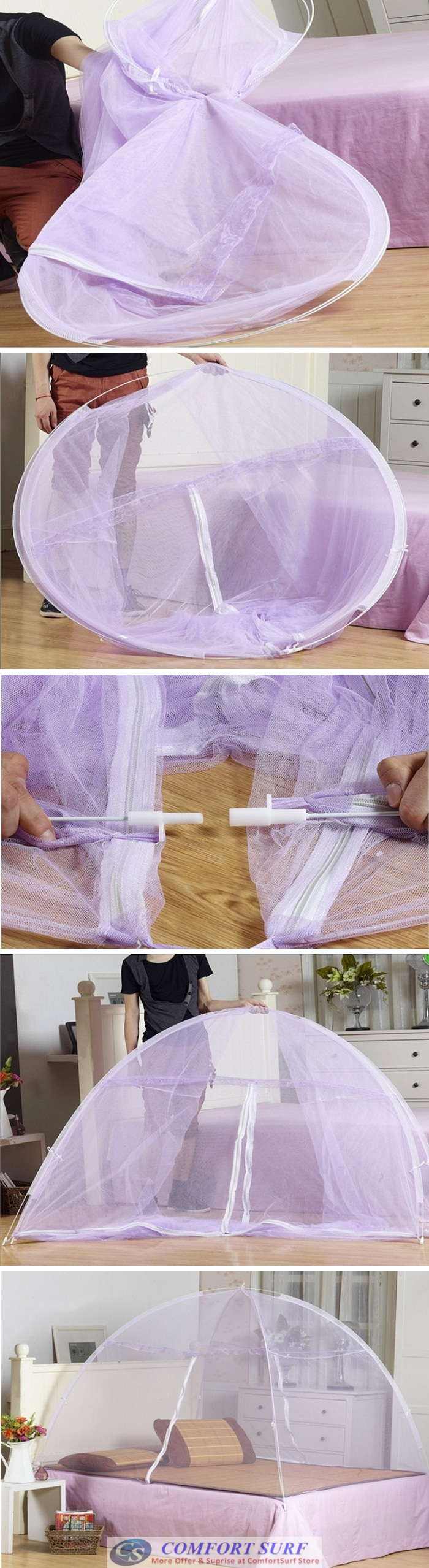 Foldable Self-Standing Mosquito Dome Net Double Door with Carrying Bag