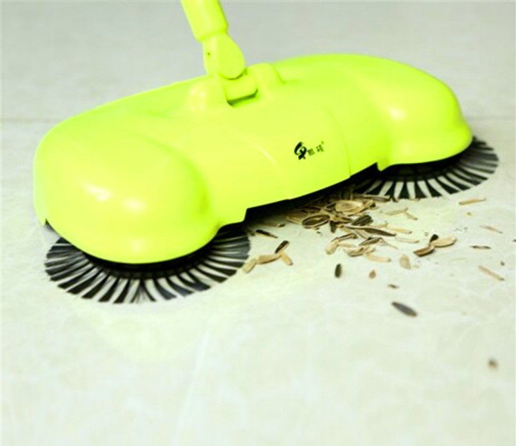 Portable eco Green Sweeper Broom Vacuum Cleaner 360 rotate Without Electricity