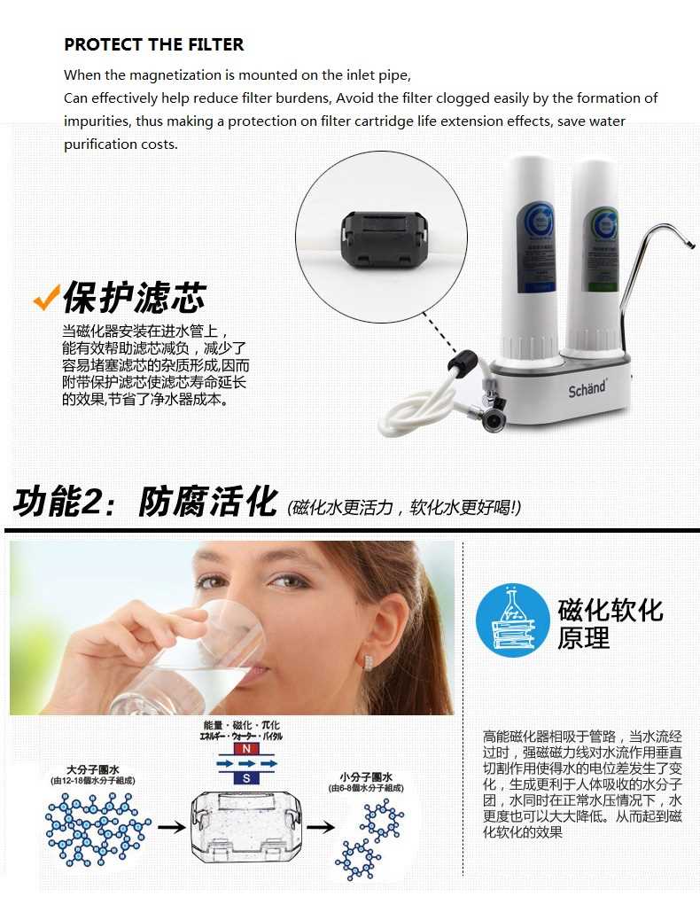 Schänd Double Stage Faucet Water Tap Purifier With 8 Layer Water Filter Direct Drinking Water for Kitchen Home Office