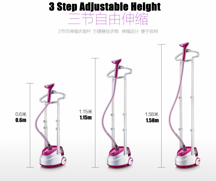 Upgraded NEW Professional Multifunction 11 Modes Temperature Control Standing Hanging Garment Steamer 1800W 2.0L! with 2x Stronger Cloth Hanger ( with 2x aluminium rod )