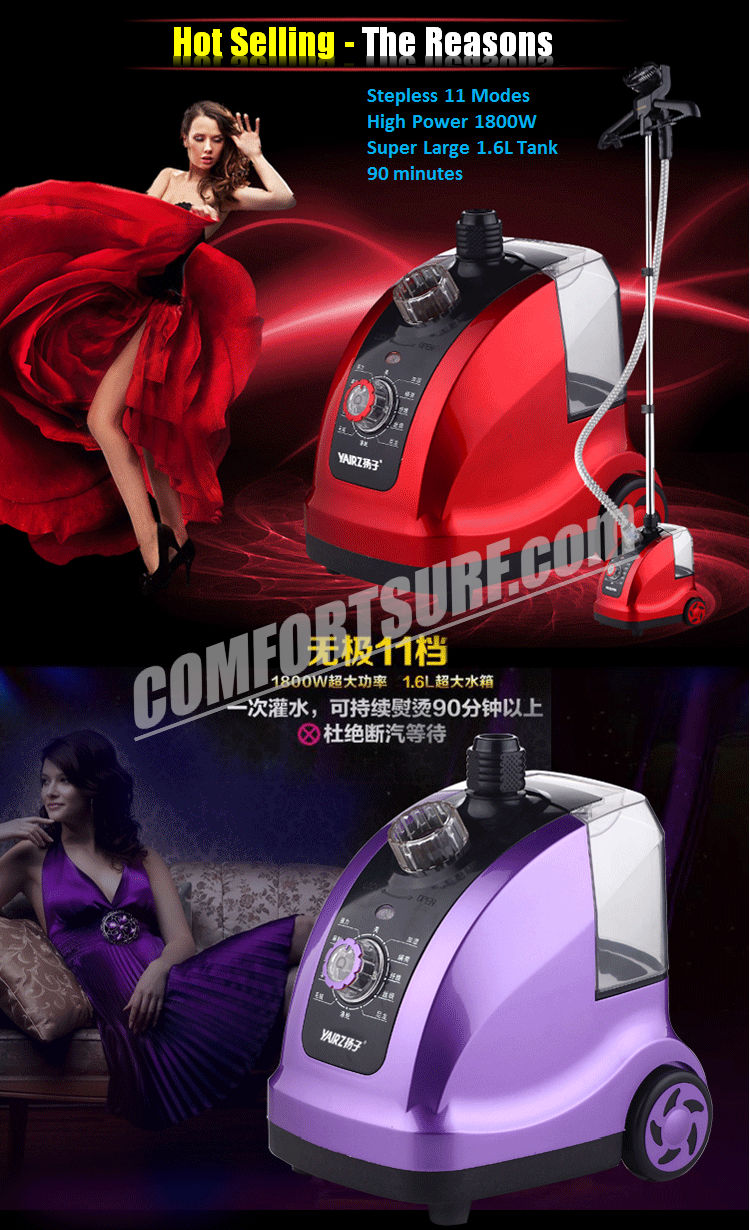 YAIRZ Professional Multifunction 11 Modes Temperature Control Standing Hanging Garment Tobi Steamer 1800W 1.6L!