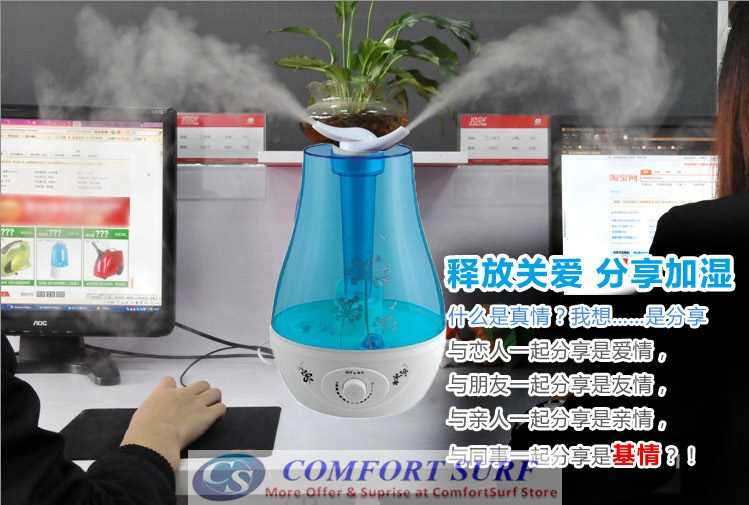 Ultrasonic Air Humidifier Purifier Aromatic Therapy with 3L Tank Capacity