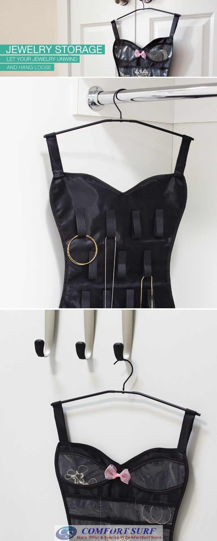 Umbra Little Black Corset Jewelry Belt Organizer