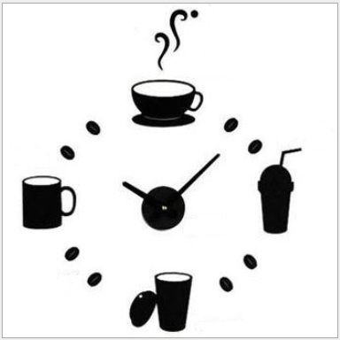 DIY Wall Acrylic Clock - Tea Time Drinking Design