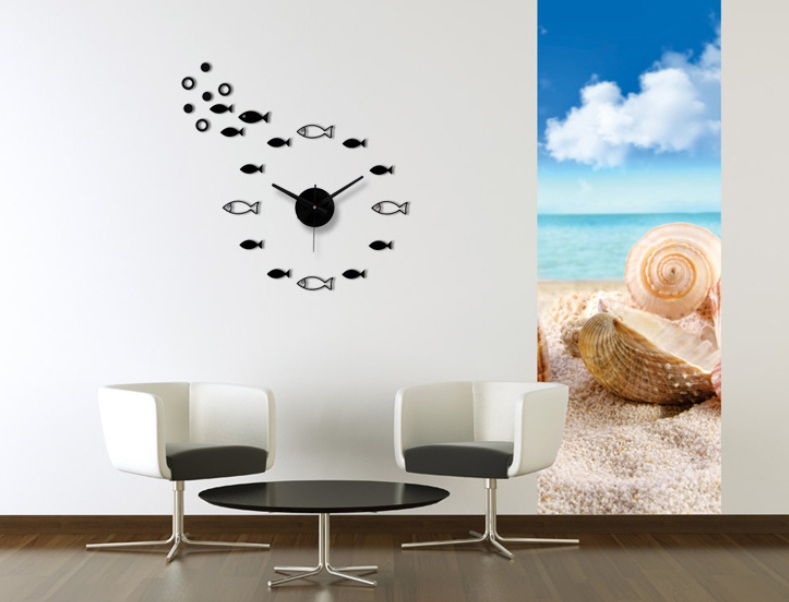 DIY Wall Acrylic Clock - Fish Design