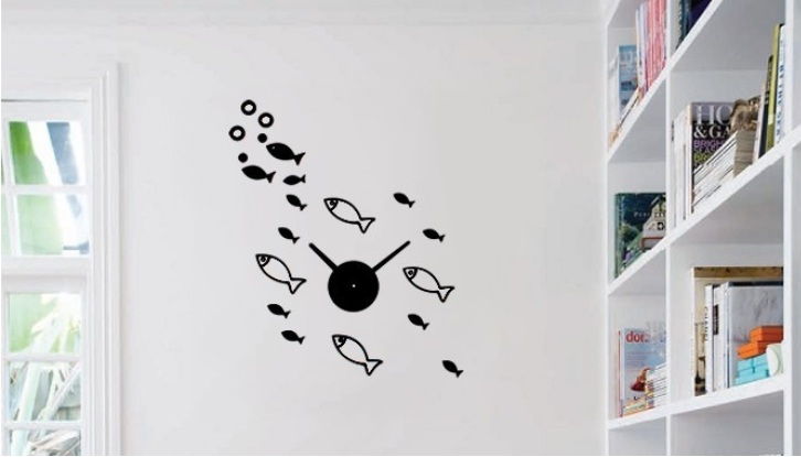 DIY Wall Acrylic Clock - Fish Design