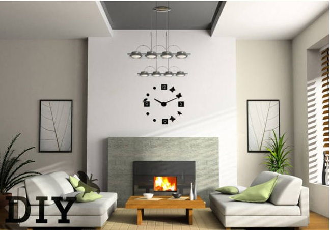 DIY Wall Acrylic Clock - Bird Butterfly Design