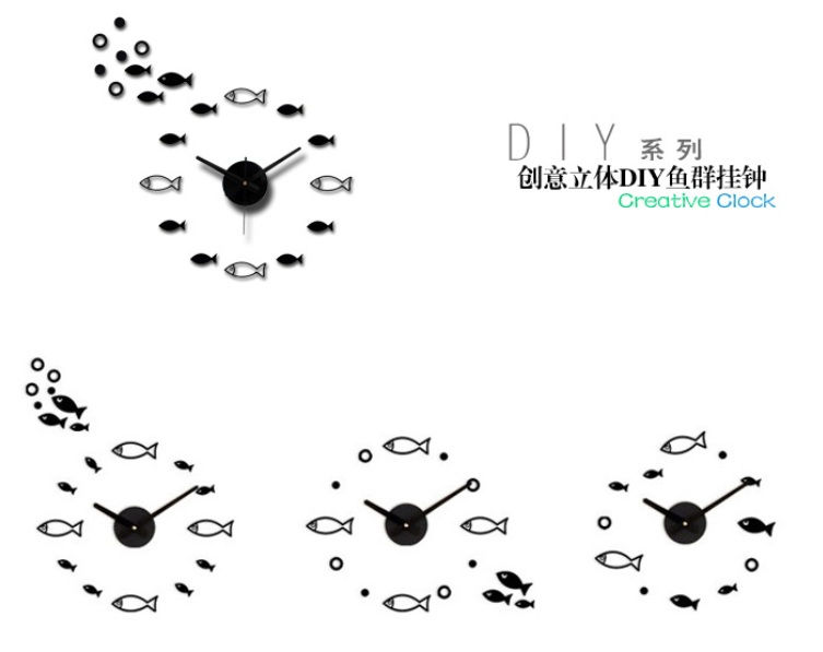 DIY Wall Acrylic Clock - Fish Design