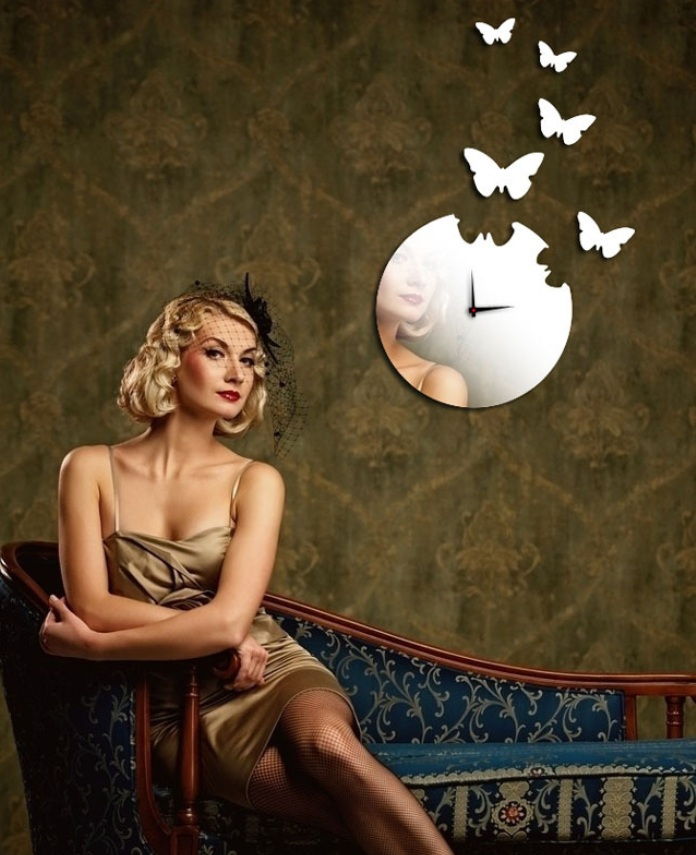 DIY Creative Interior Decoration Framelss Mirror Wall Acrylic Clock